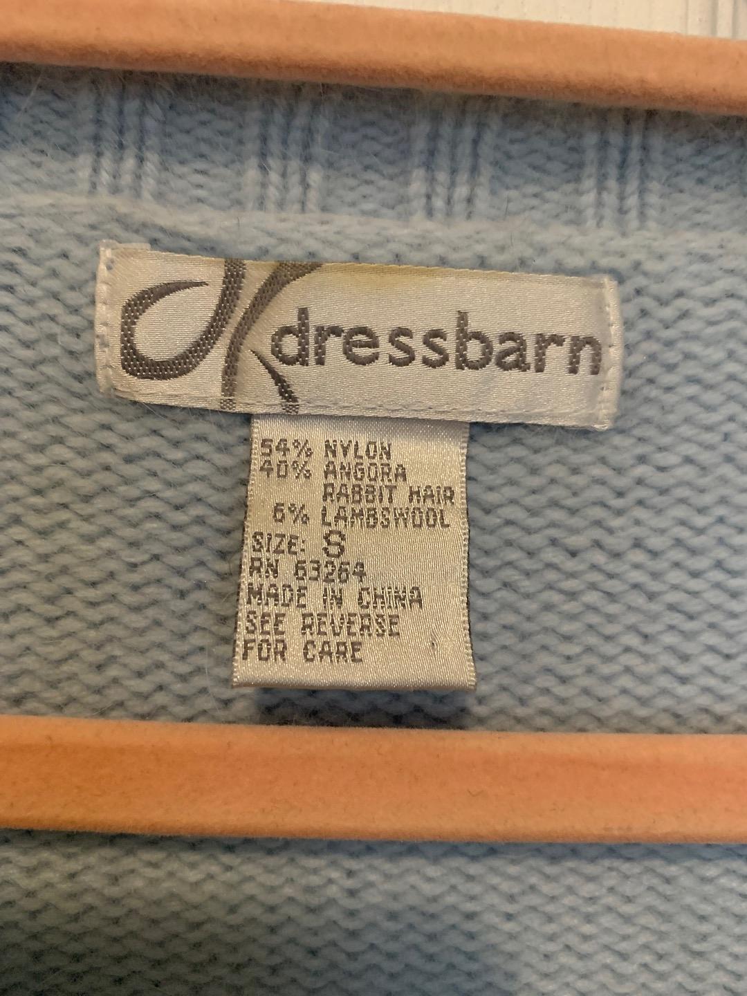 Dressbarn Est 1990s Dressbarn Angora Wool Blend Cardigan Lucky Sweater