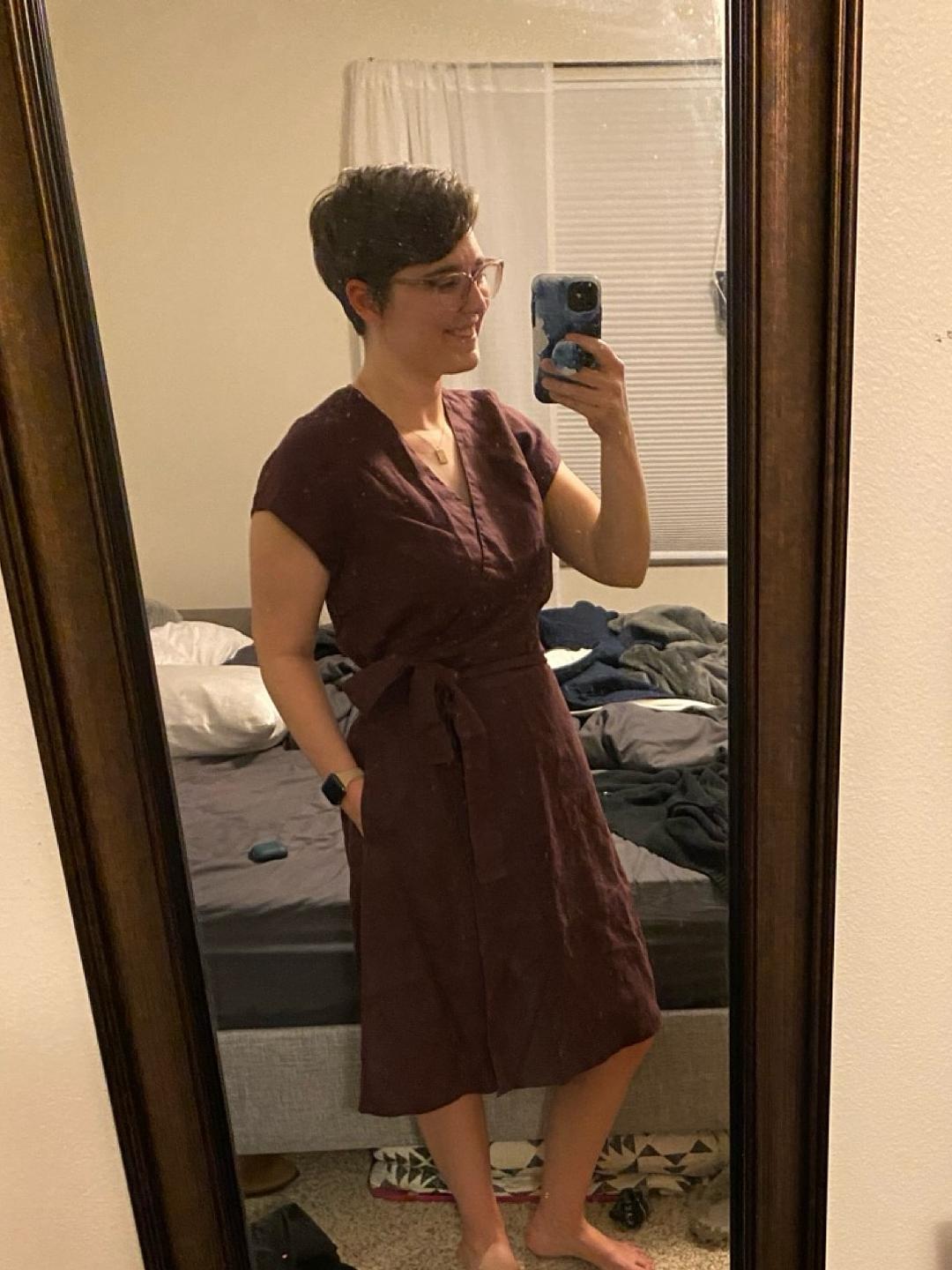 Not Perfect Linen - Cannes Wrap Dress - Lucky Sweater