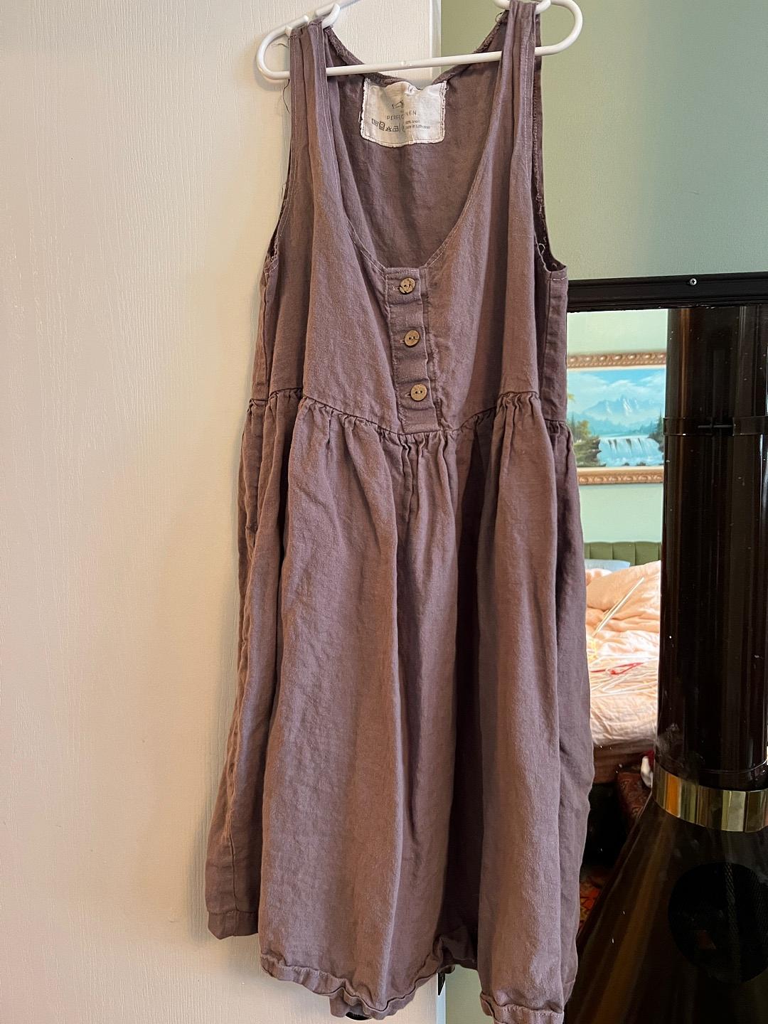 chinese dress ladies Brown Polka Dot Wrap Linen Dress – CANNES-2 – not PERFECT LINEN main image 1