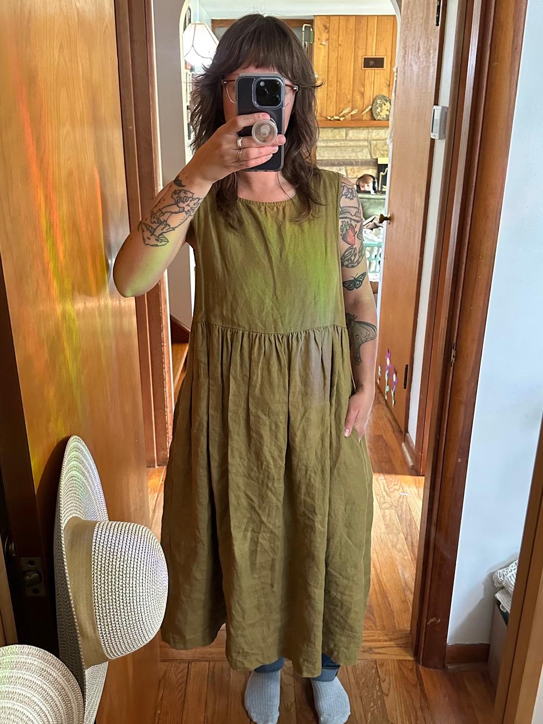 激安ブランド Not Sweater Lucky - Dress maxi Smock - Linen Perfect ワンピース