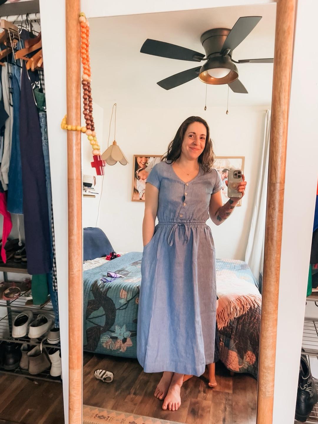 Not Perfect Linen - Reine Dress - Lucky Sweater