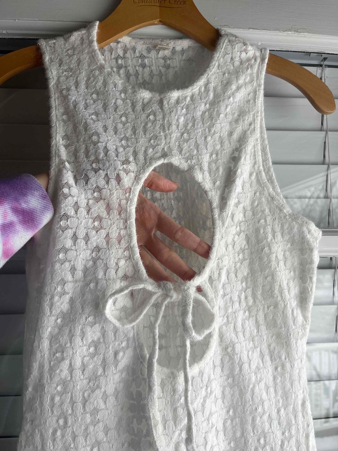 Fashion Brand Company - Hole-y White Lace Midi Dress - Lucky Sweater