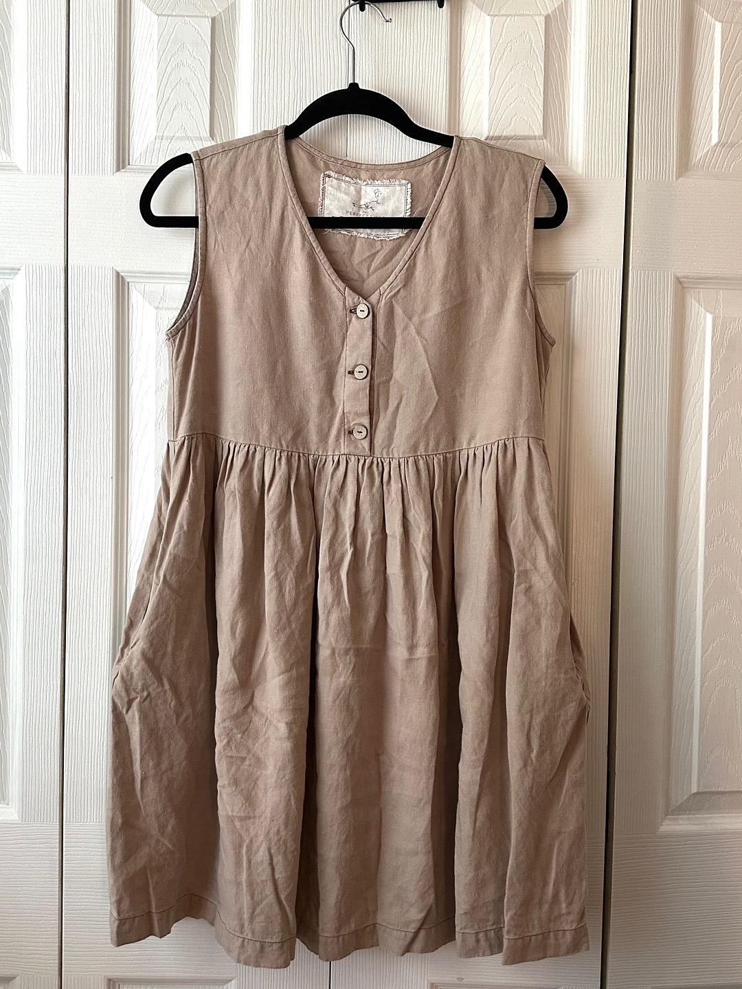 Not Perfect Linen - Mama Dress - Lucky Sweater