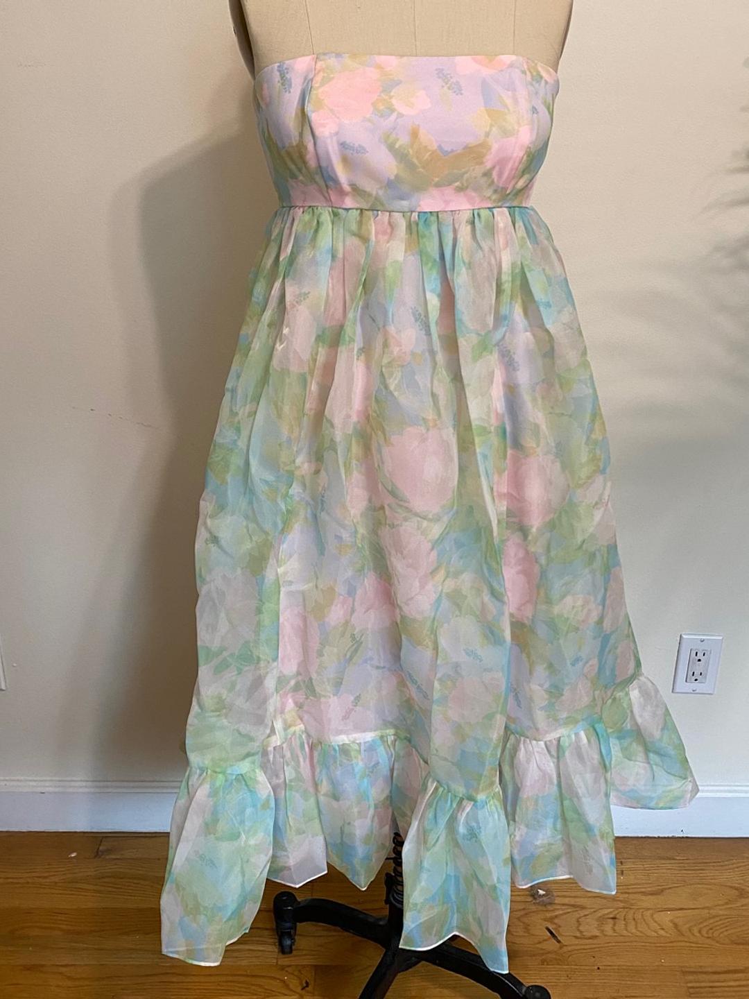 Selkie - Selkie Maison Armory floral whipped cream strapless dress, Med -  Lucky Sweater