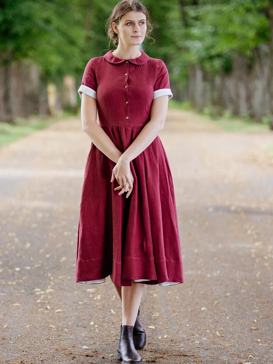 Zara Blend Pink Midi Dress Mustard Linen Dress Son De Flor Elisa Dress Son  De Flor