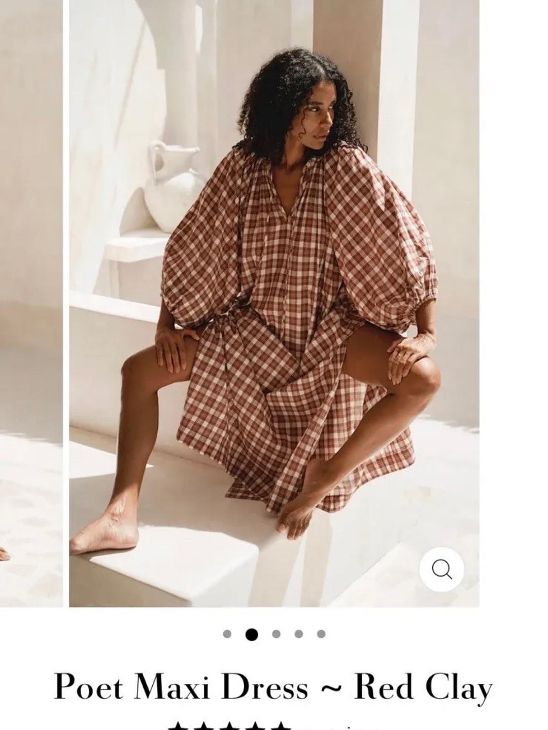 Daughters of India - poet dress plaid - Lucky Sweater