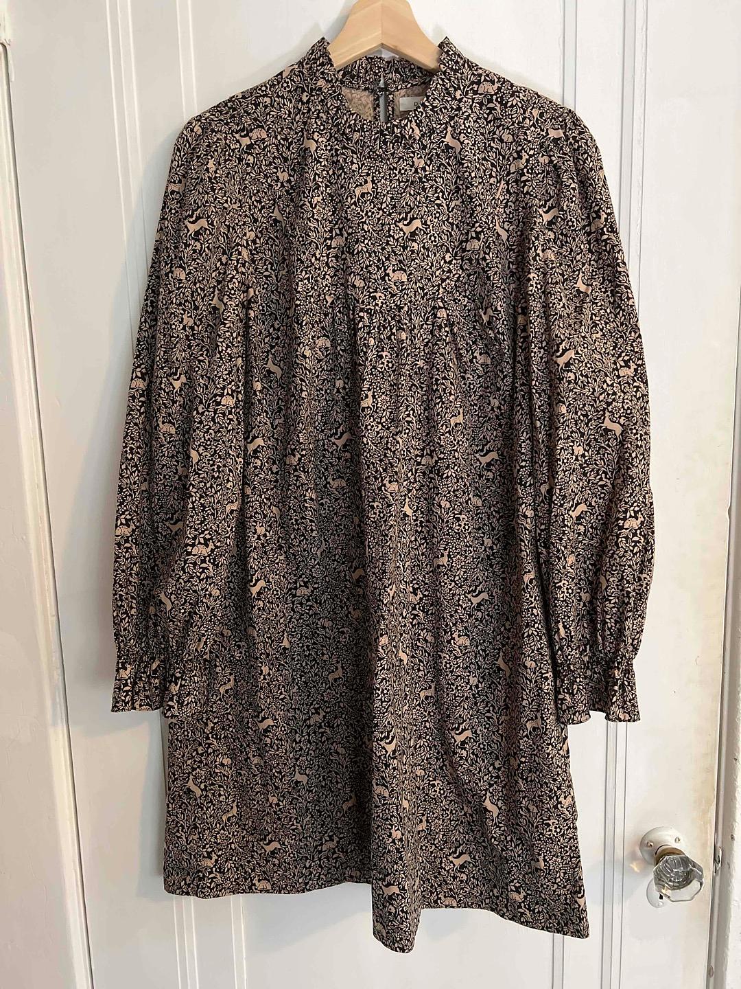 Doen - Marabella Black Prancing Fawn Floral Mini Dress - Lucky Sweater