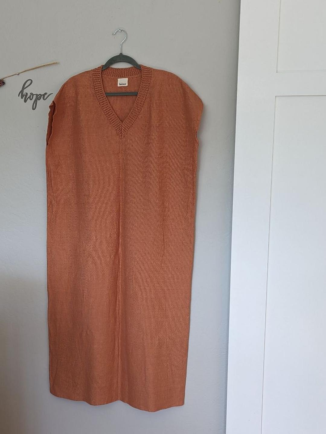 knee length dresses for ladies Arabella Linen Dress Orange / M