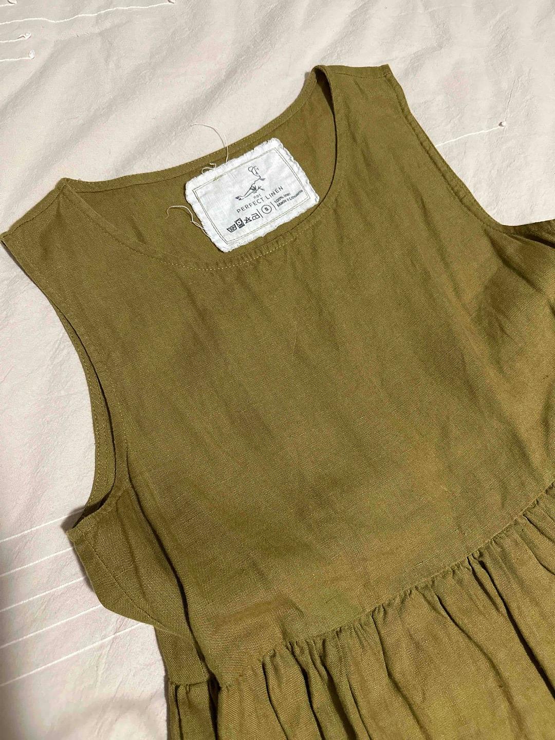 Midi Smock Loose Linen Dress – Linen Dress
