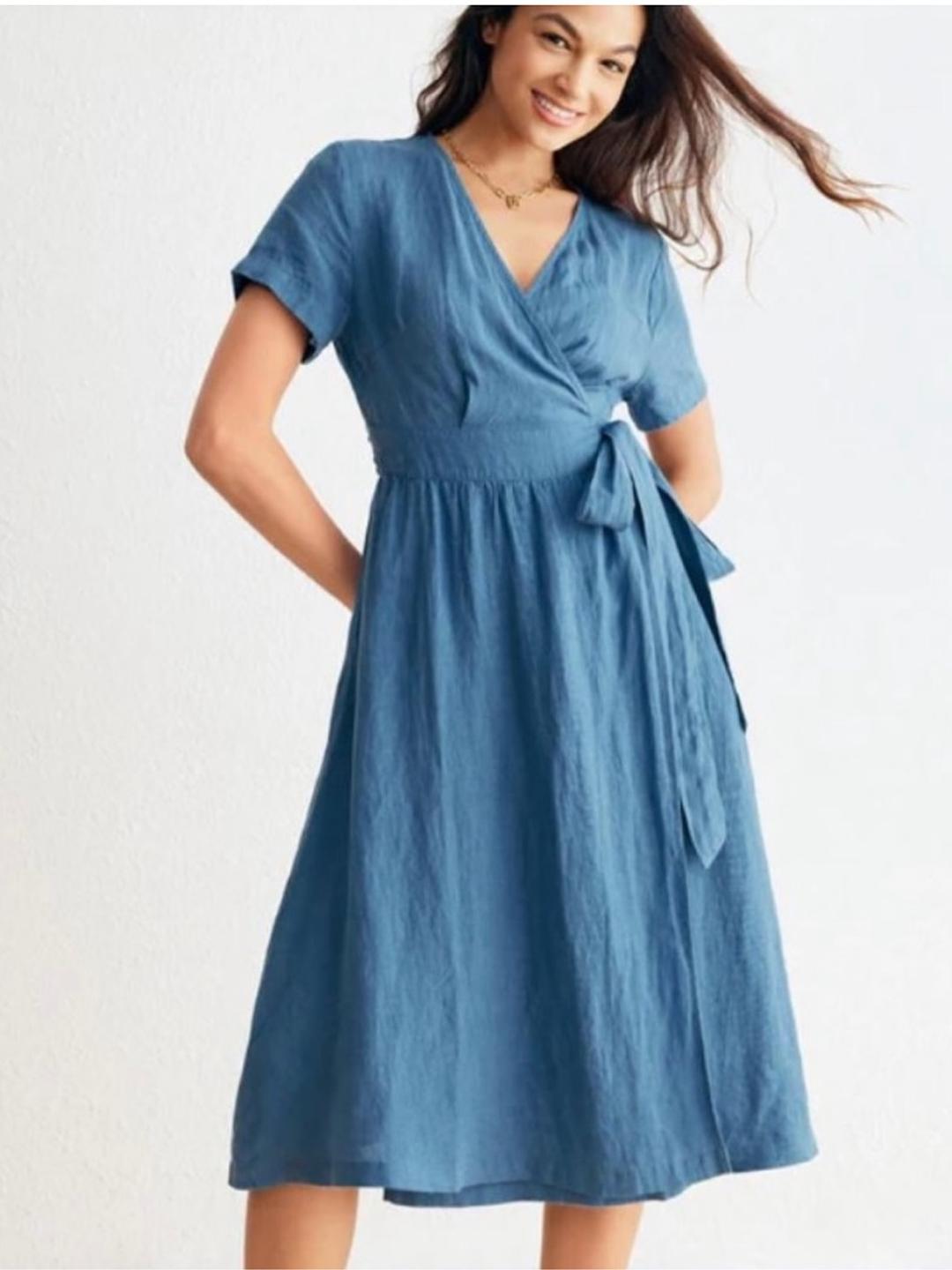 doen black linen dress DÔEN Women's Clover Cotton Fit & Flare Midi-Dress - Black