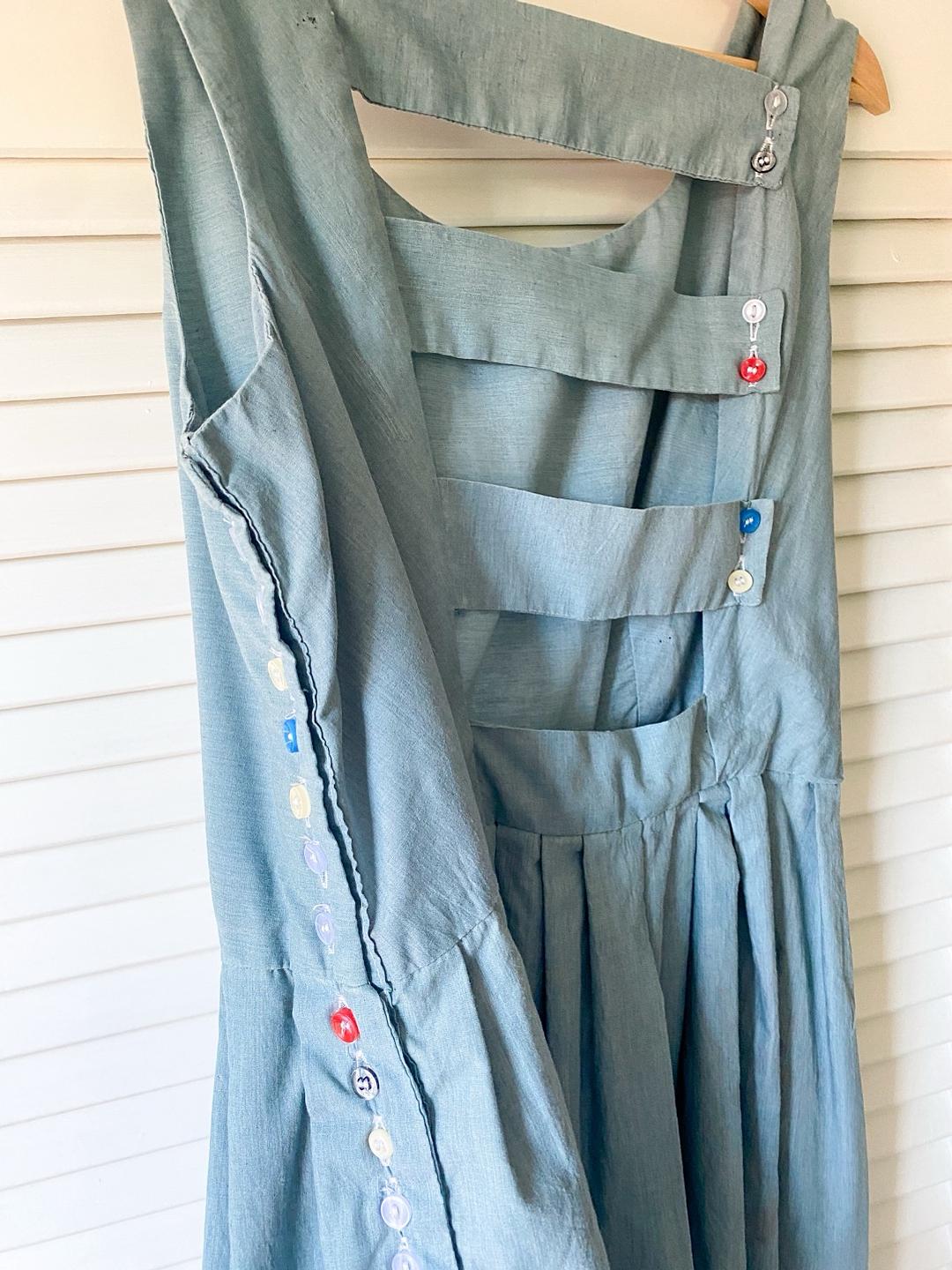 green tennis dress 1970s Upcycled Robin Hood Flour Sack Shirt  3 Women
