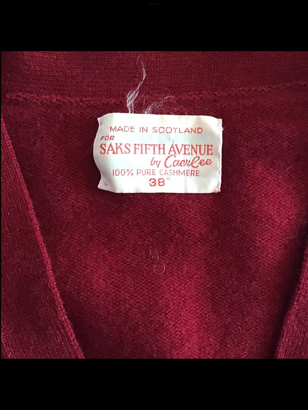 Saks Fifth Avenue - Vintage 40s Saks Fifth Avenue Caerlee Cashmere