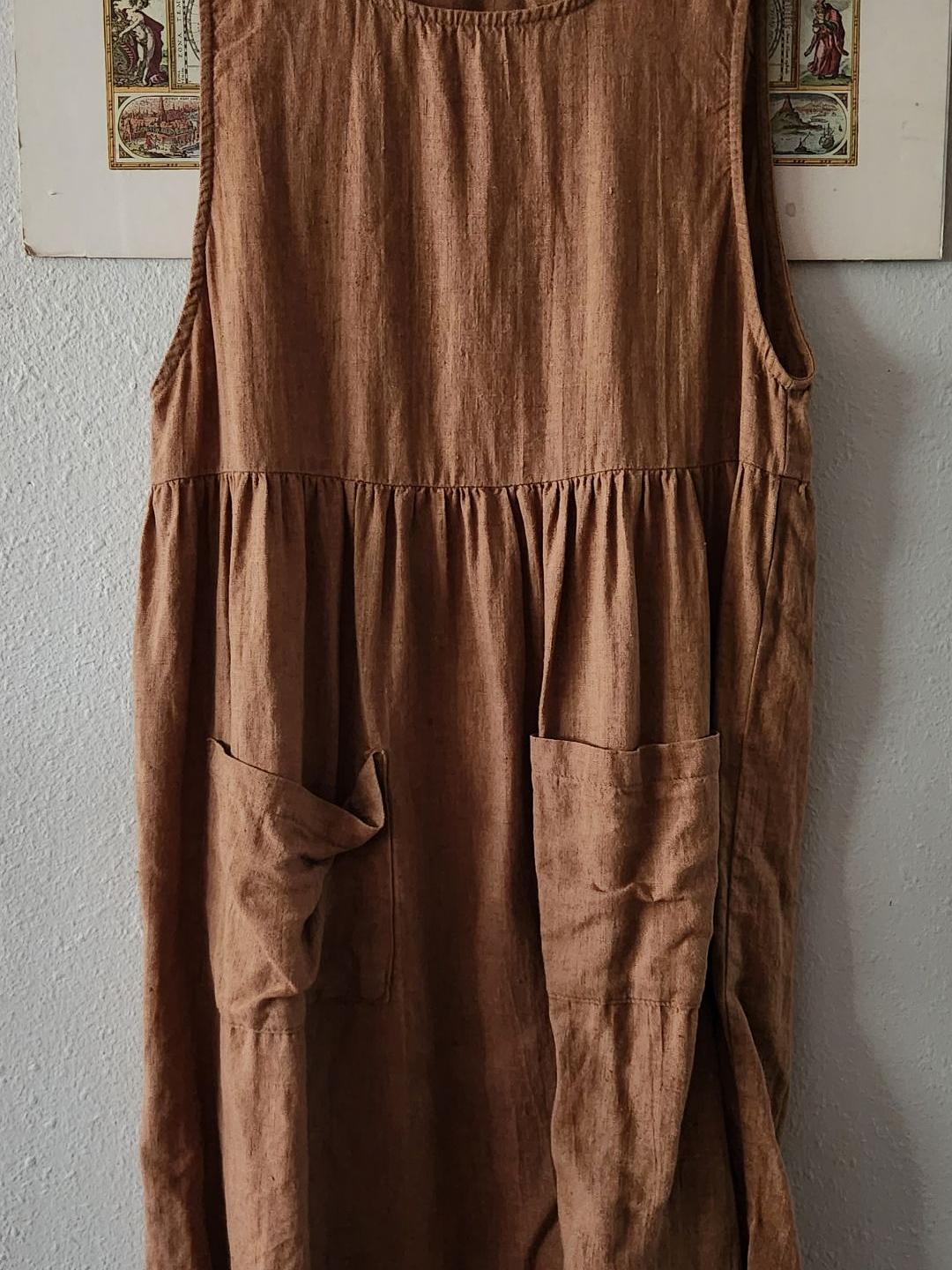 chinese dress ladies Classic Button Up Linen Dress main image 0